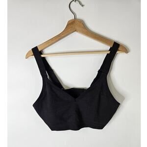 Avia Women's Black Bra with Adjustable Straps ribbed insets Size XL